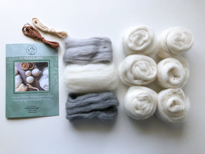 DIY Felted Bauble Kit - Silver/Grey