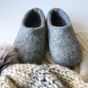 Kids Slippers - Marbled Grey